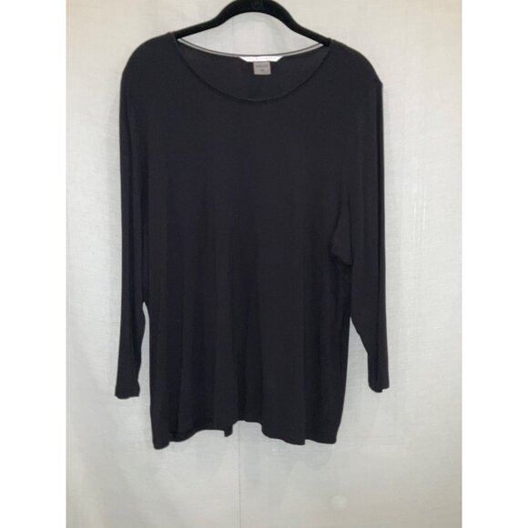 Peter Nygard Black Long-sleeve Rayon T-shirt size XL - Picture 1 of 4
